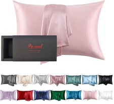 Pink Mulberry Silk Pillowcase Queen Size 22 Momme Silk Pillow Case For Sleeping