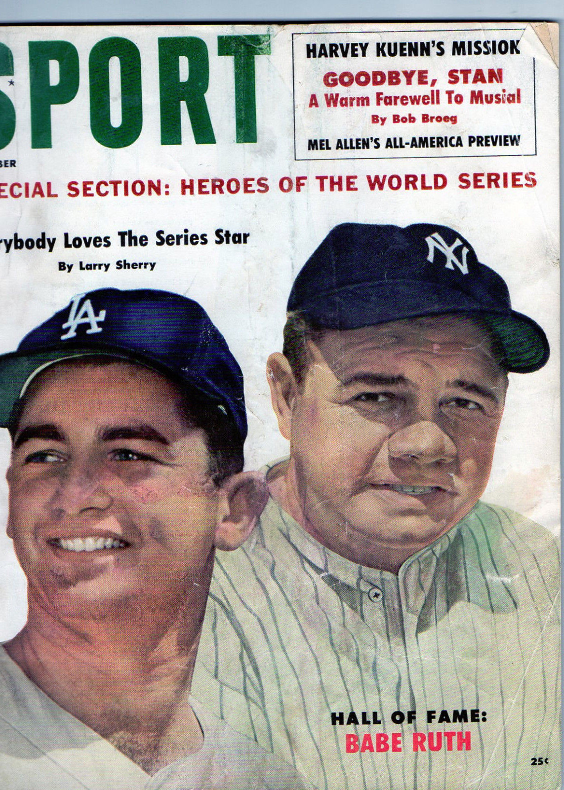 BABE RUTH COVER GOODBYE STAN MUSIAL ARTICLE SPORTS MAGAZINE | eBay