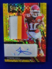 🌟 2021 Panini Select Tyreek Hill GOLD PRIZM Patch Auto #10/10 DOUBLE JERSEY#
