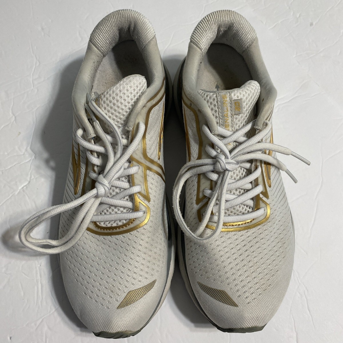 ⭐︎⭐︎⭐︎ Women's Size 10 - Brooks Adrenaline GTS 20 White and gold | eBay