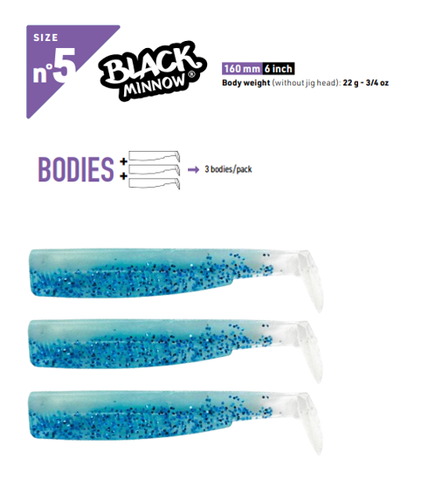 ARTIFICIALE FIIISH BLACK MINNOW SPINNING TRAINA SERRA SPIGOLE MARE VARIE MISURE - Foto 17 di 20
