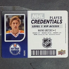 WAYNE GRETZKY  2017-18  UD MVP  NHL Player Credentials Level 1 VIP Access #NHLWG