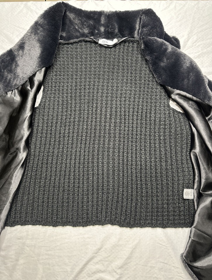 Nordstrom Rack Black Faux Fur Open Front Vest Shawl Women’s One Size eBay