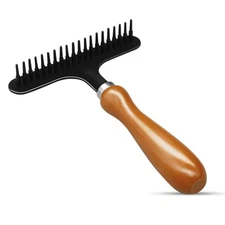 HINGTAI Portable Carpet Rake, Matted & Shag Rug Rake, 6.0 x 4.3 inches, Black