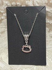 Sanrio Hello Kitty Whimsical Charm Cartoon Adorable Fashion Silver Necklace 18