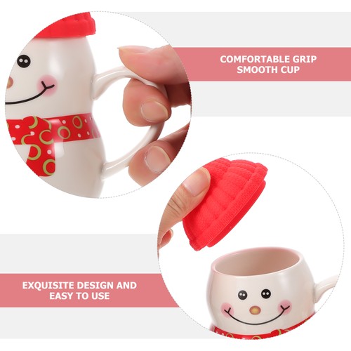1 Set Xmas Snowman Cup with Lid Adorable Snowman Ornament Christmas Themed Cup - Picture 11 of 12
