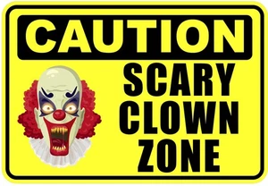Scary Clown Zone Funny Self Adhesive Sticker
