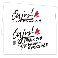 Thank You For Your Purchase Cards, 50 pcs, 3.5 in x 2 in, Red