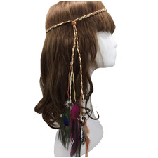 Feather Headband Hippie Indian Boho Hair Bands Tassel Bohemian Halloween Hair Ho