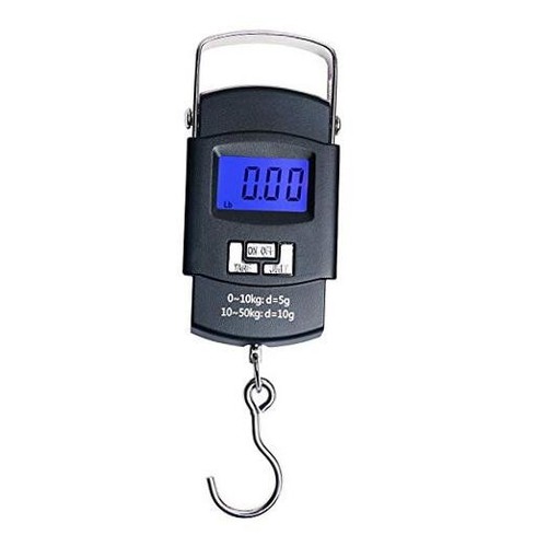 Portable Electronic Digital Hanging Fishing Scale with Backlit LCD Display,