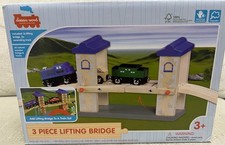 3 Piece Lifting Bridge Classic Wood Train Accessory work w Thomas Brio Wood Sets