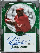 2024 Topps Tier One Barry Larkin Next Level Autograph Emerald #/49. On Card!