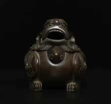 Old Chinese Copper Copper Incense Burner w/kylin Chen Qiaosheng MK ZK1249