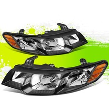 Factory Style Halogen Headlight Lamps For Kia Fortekoup 10-13 Black Amber Pair