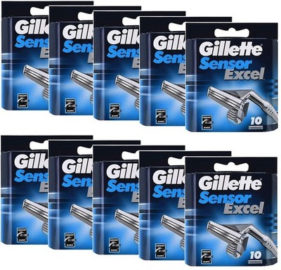 Gillette Sensor Excel Razor Blades - 100 Cartridges