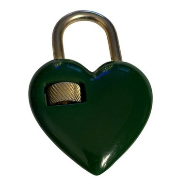 Green Heart Diary Lock Padlock Small Plastic Lucite Vintage Turn Lock MCM RARE