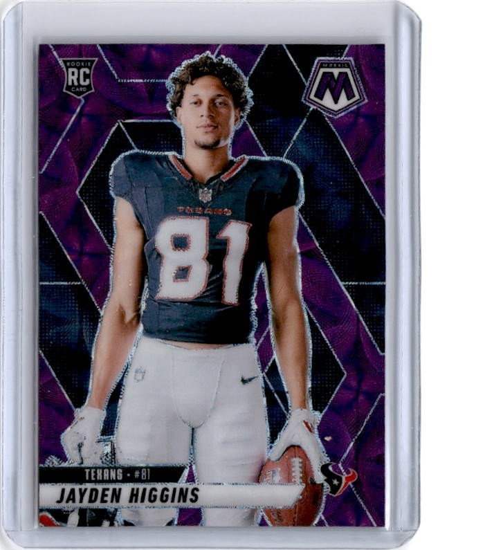 2025 Panini Mosaic Jayden Higgins Rookie Purple Scope Prizm Image Variation #286