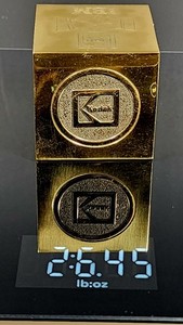 Vintage Kodak IBM Solid Brass Paperweight July 1 1988 Corporate Gift Tech