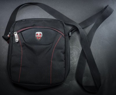 Ellehammer hochwertige schwarze Tablet Umhängetasche Sling Reisetasche mehrere Fächer