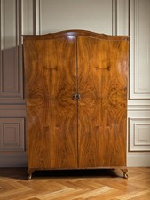 An Antique Style Bookmatched Walnut Double Wardrobe ~Delivery Available~