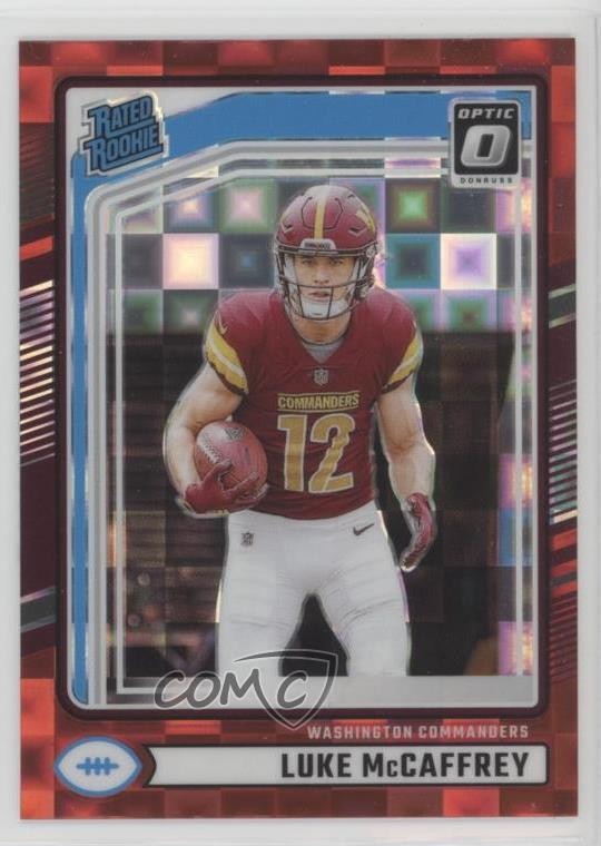 2024 Donruss Rated Optic Preview Red Pandora Prizm Luke McCaffrey #302 Rookie RC