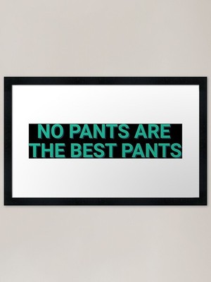 No Pants Are The Best Pants Humor F Gerahmtes Wandbild Poster Leinwanddruck Bild