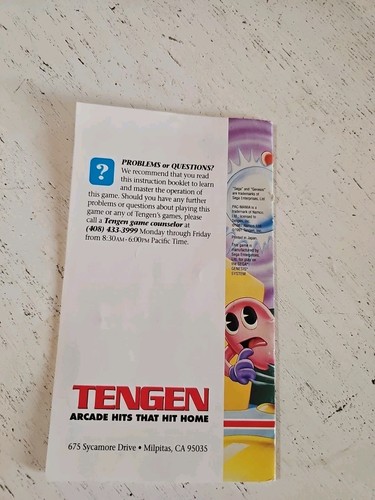 Libretto originale Tengen Pac Mania Sega Genesis OTTIMO - Foto 6 di 6