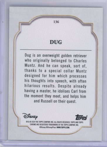 2024 Topps Chrome Disney Dug Refractor Dalmatian Speckle #91/101 SP - Picture 2 of 2