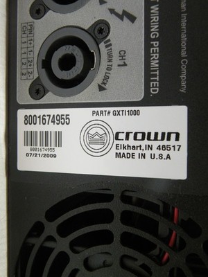Crown Xti-1000 Amplifier for sale online | eBay