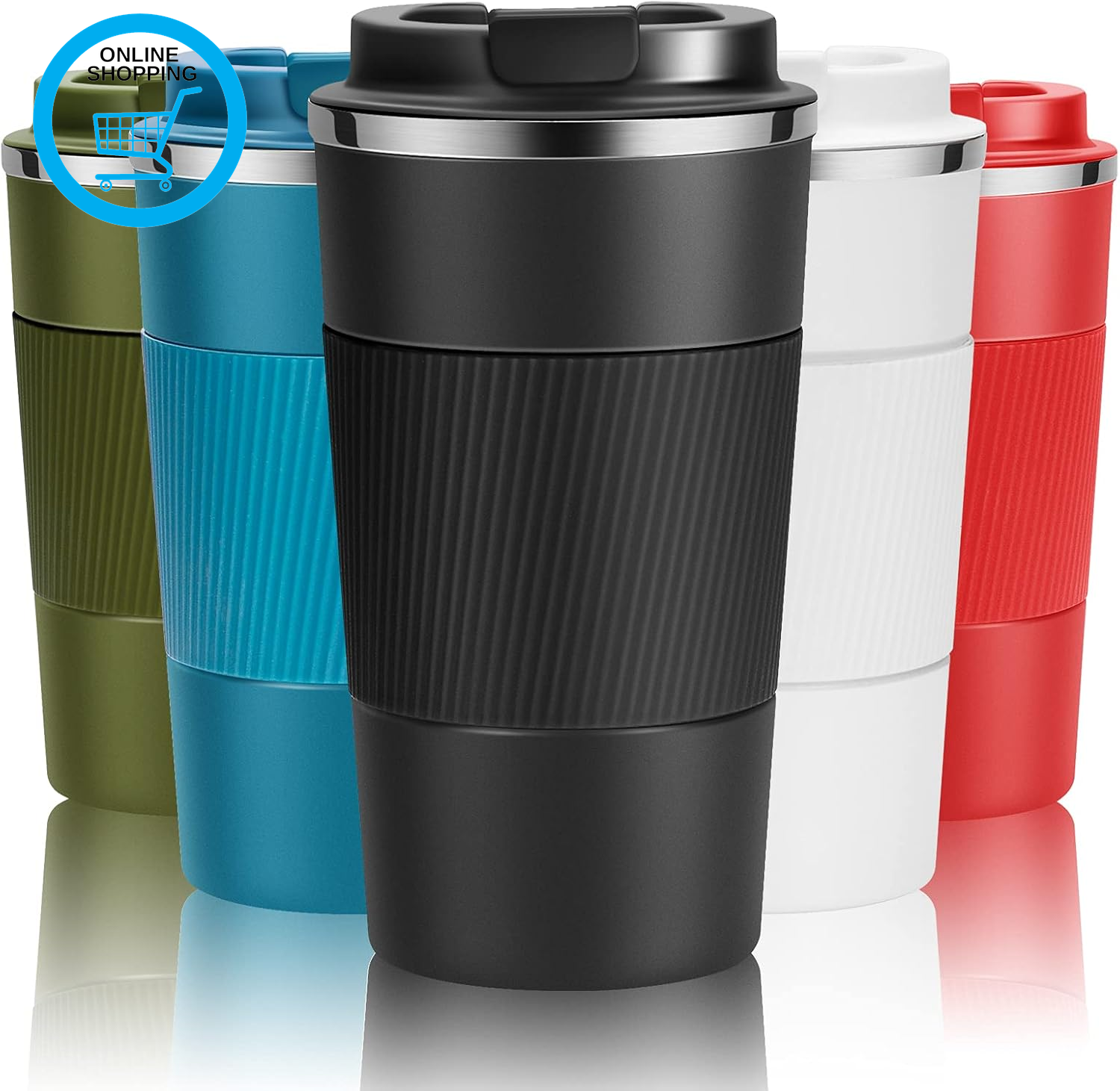 Travel Mug Reusable Insulated Coffee Cups Vacuum Thermal Tumbler for Hot & Cold