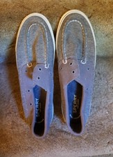 Sperry Top Sider Women's 9M- Biscayne Boat Shoes Smoked Pearl No laces STS97972