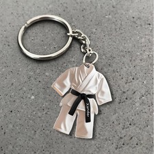 Personalized Karate 2D Flat Acrylic Keychain Black Belt Martial Arts Gift Decor