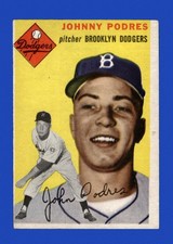 1954 Topps Set-Break #166 Johnny Podres VG-VGEX *GMCARDS*
