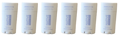 Native Cotton Lily Whole Body Sensitive Deodorant 2.4 oz Aluminum Free 6 Pack