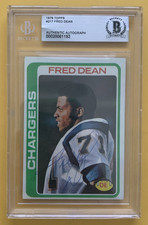 Fred Dean SIGNED rookie card RC, 1978 Topps #217, San Diego Chargers, HOF