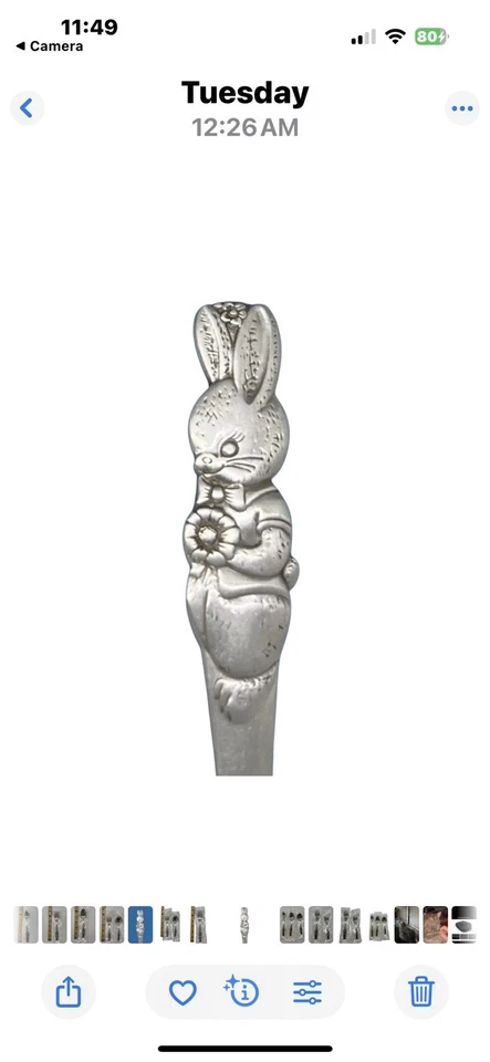 NUEVO Juego de 4 cubiertos para niños Oneida Community de acero inoxidable Peter Rabbit Bunny Foto 4 de 4