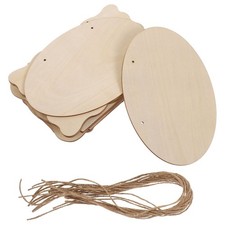 16pcs Unfinished Wood Sign: Blank Hanging Wooden Plaque - DIY Craft Wood Sign