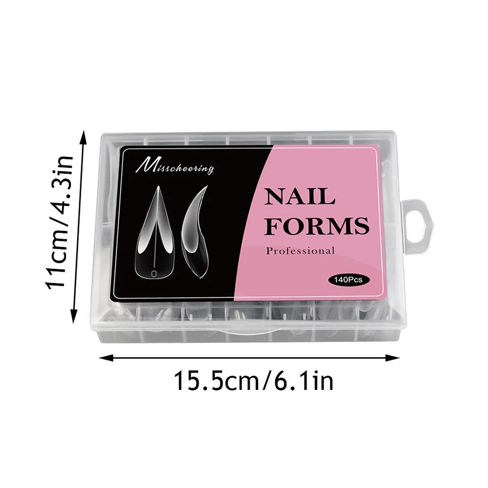 140pcs/Box Eagle Claw Stiletto Shape False Nail Art Tips Natural Clear 13 Sizes* - Image 2 of 4