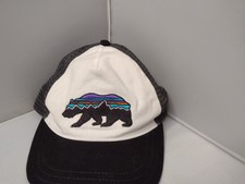 Patagonia Fitz Roy Bison Bear Hat Snap Back One Size Mesh Trucker Unisex B11