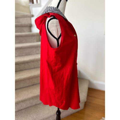 Vintage Speedo Red & Navy Stripe Hooded Swimsuit Cover-up Dress - Picture 5 of 10