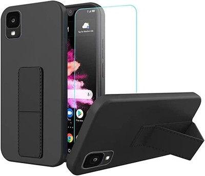 For TCL 30 Z T602DL TPU Case Telescopic Kickstand+Glass Screen Protector Cover