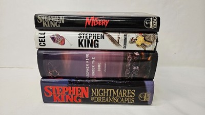 4 Vintage Stephen King Misery, Cell, Under Dome, Nightmares 1st Ed, 1st Printing