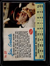1962 Post Cereal #27 Jim Gentile, Vg, Baltimore Orioles