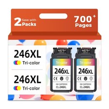 Ink Cartridge for Canon 245XL Color 246XL (Tricolor 2 Pack 245 246 XL CL246 2...