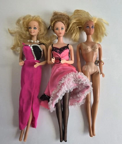 3 Vtg Barbie Doll Lot Mattel 1979 Parisian Sun Lovin Malibu Twist & Turn Waists