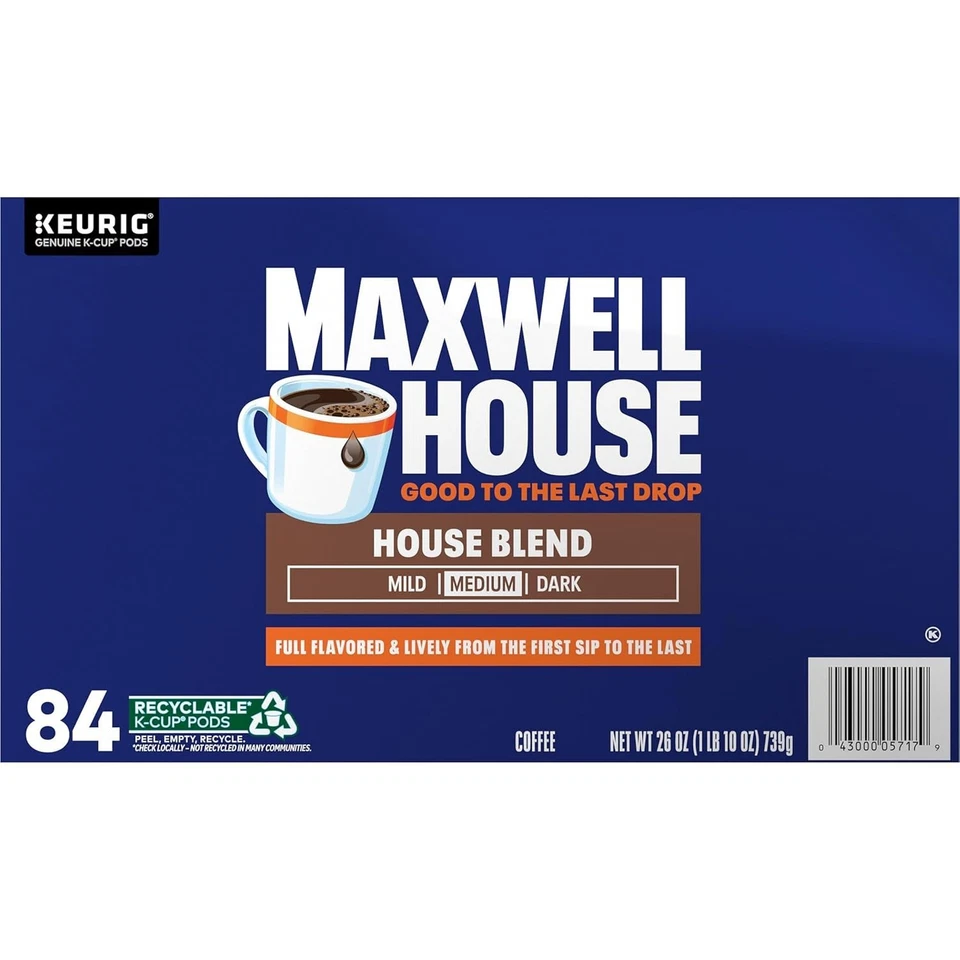 Cápsulas de café K-Cup tostadas medianas Maxwell House House Blend (caja de 84 ct) MEJOR PRECIO Foto 4 de 4