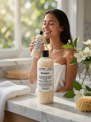 LuluPepa Vegan Shampoo hypoallegenic and Summer Garden Scent with Nad Technology