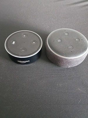 Amazon Echo 2nd and 3rd Gen Alexa Pair of Smart Speakers Charcoal Black