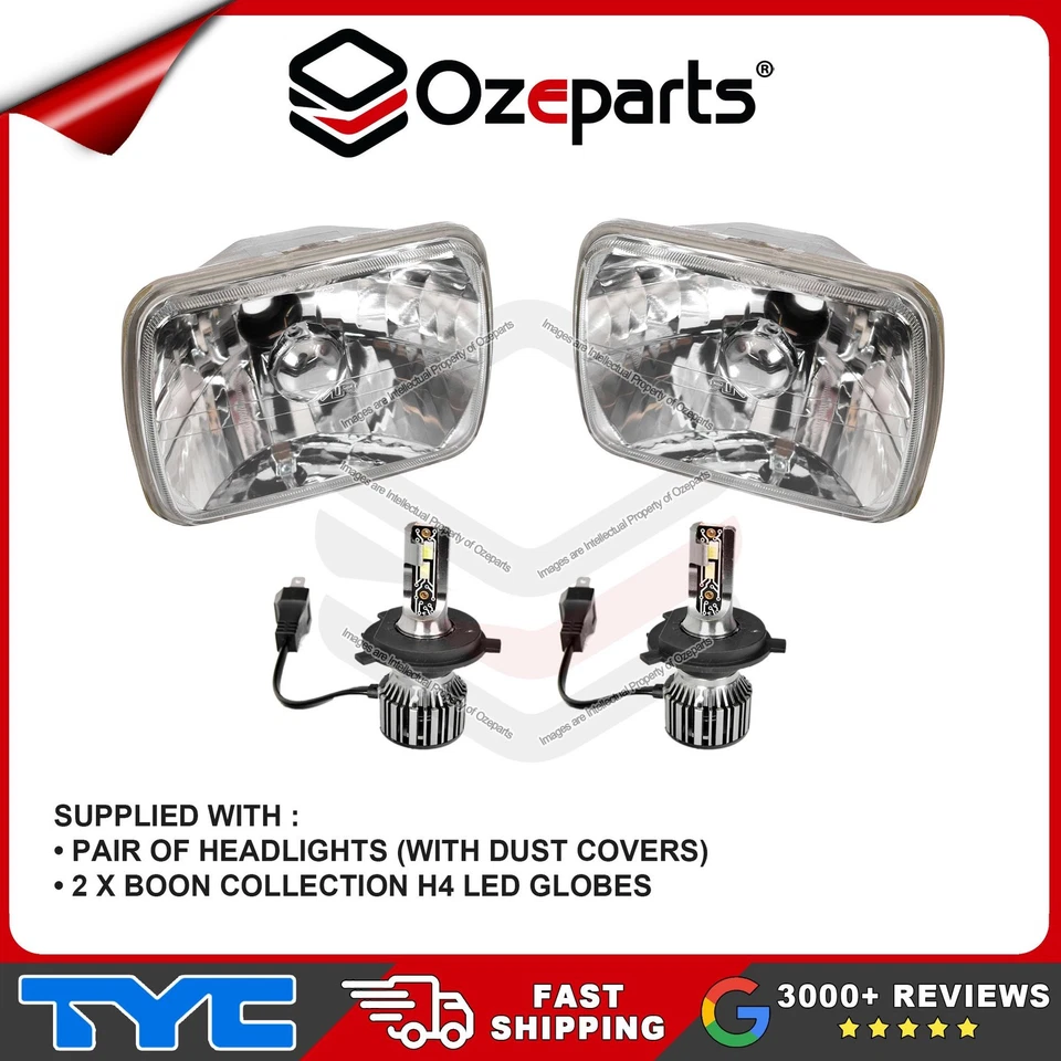 Pair LH+RH Head Light Crystal Glass + LED Globes For Toyota Celica 1981~1993 - image 2 of 4