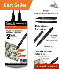 Instant Fake Money Testing - 2 Pack Counterfeit Detector Pens with Long Ink Life